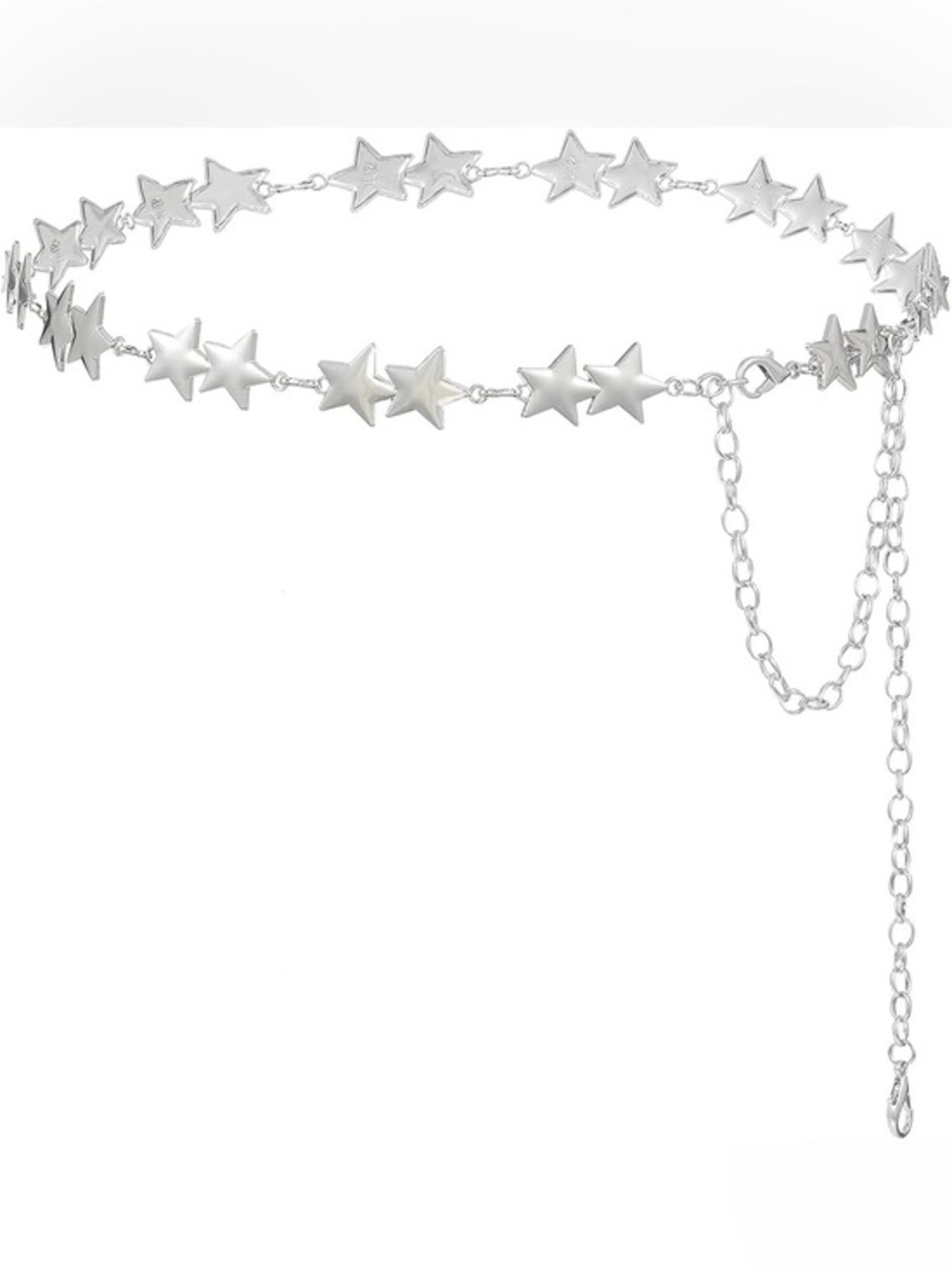 Brandy Melville Silver Closed Star Link Belt